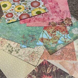 🌸 🦋 Flowers & Butterflies Loose Scrapbook Paper Bundle